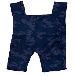 Spanx Womens Camo Print Mid-Thigh Compression Seamless Black Leggings Medium